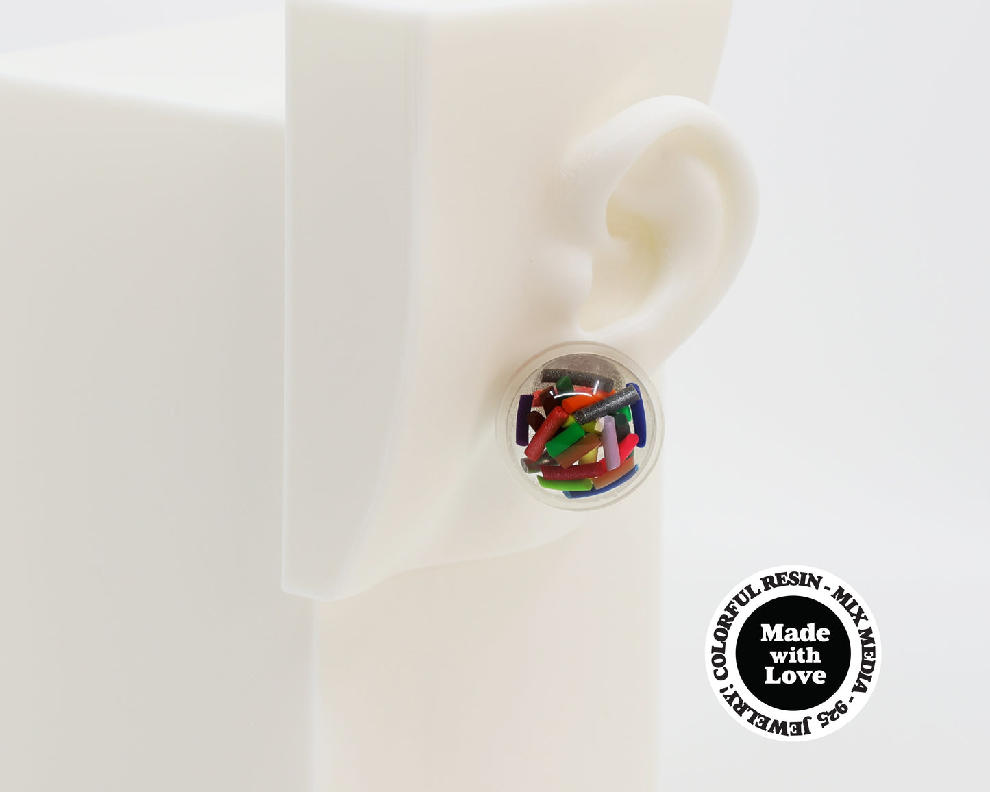 Asymmetrical Resin Earrings #A014