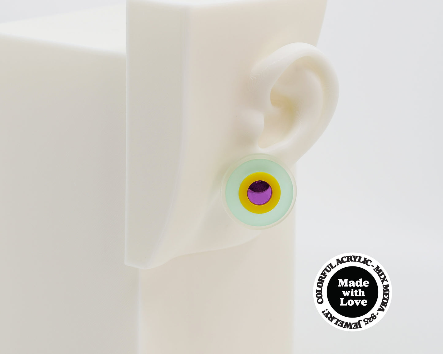 Asymmetrical Concentric Circle #A011 Earrings