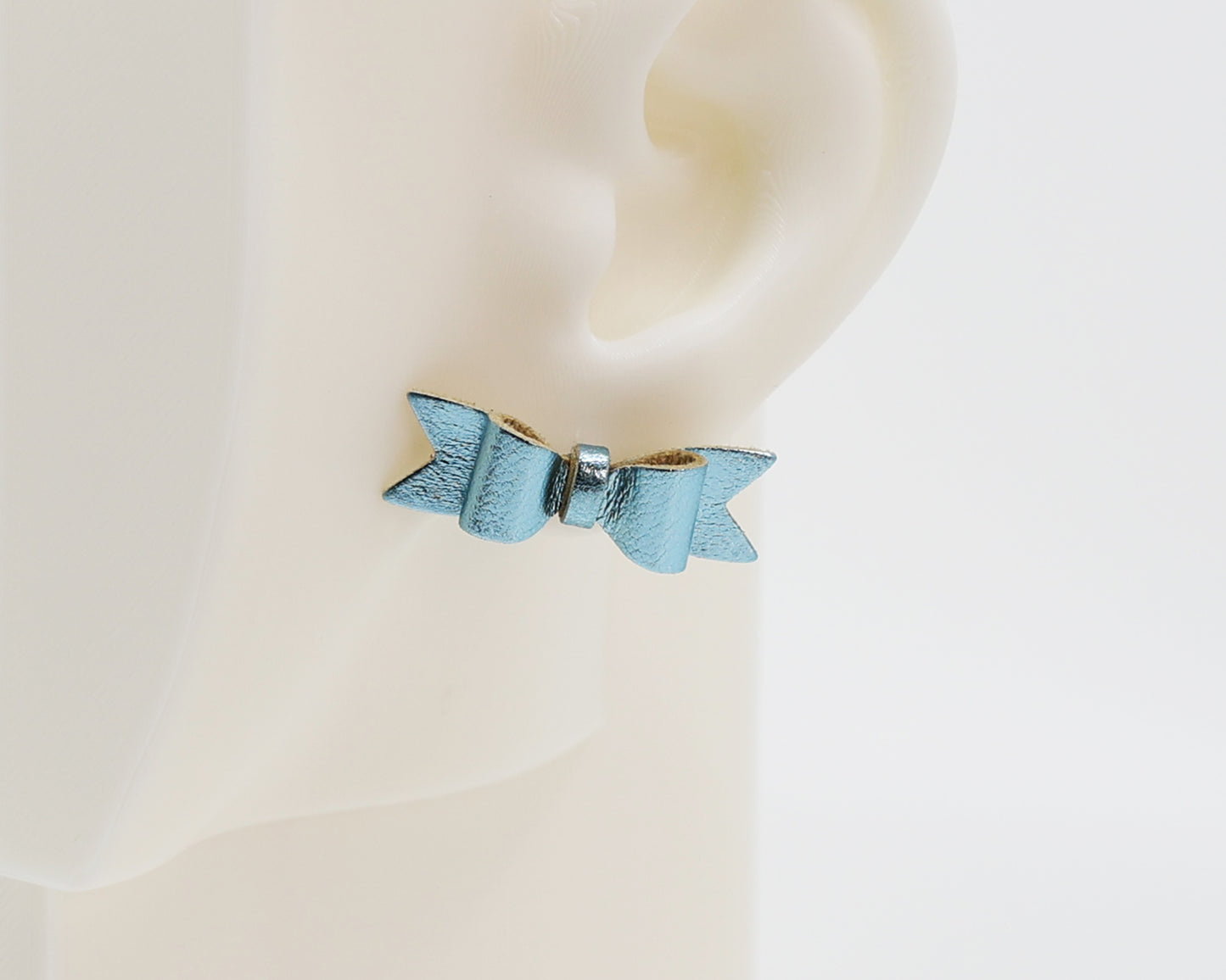 Italian Leather Bow #A016 Earrings