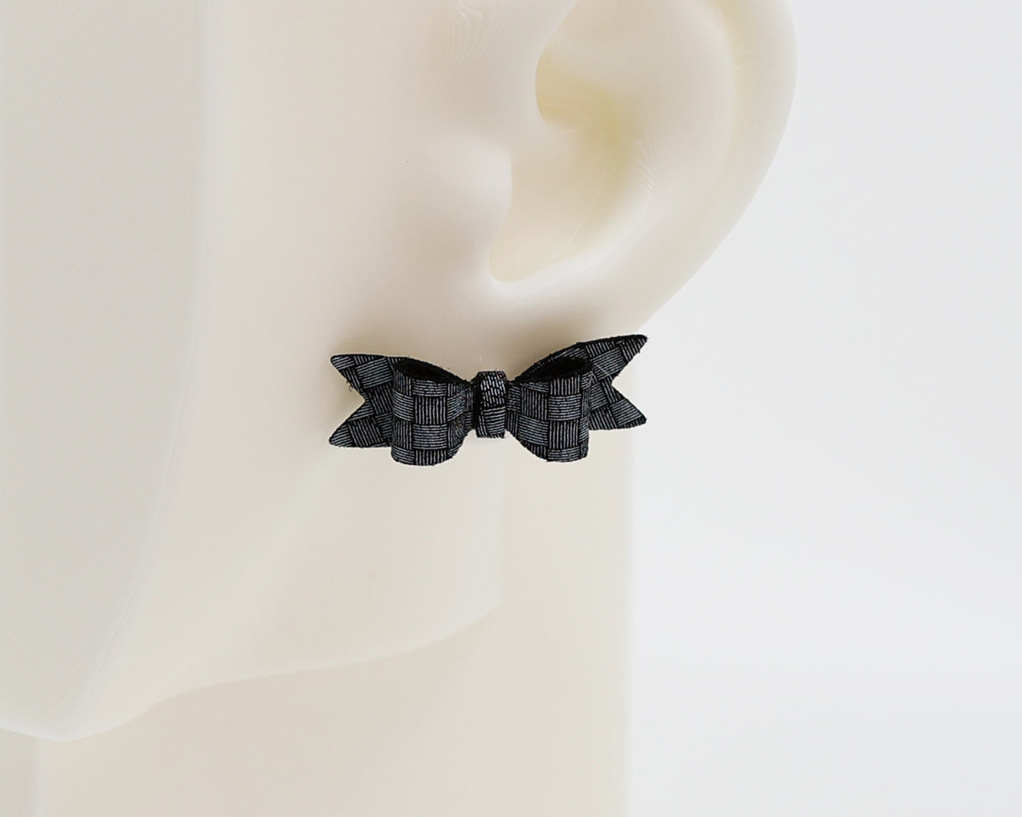 Italian Leather Bow #A017 Earrings