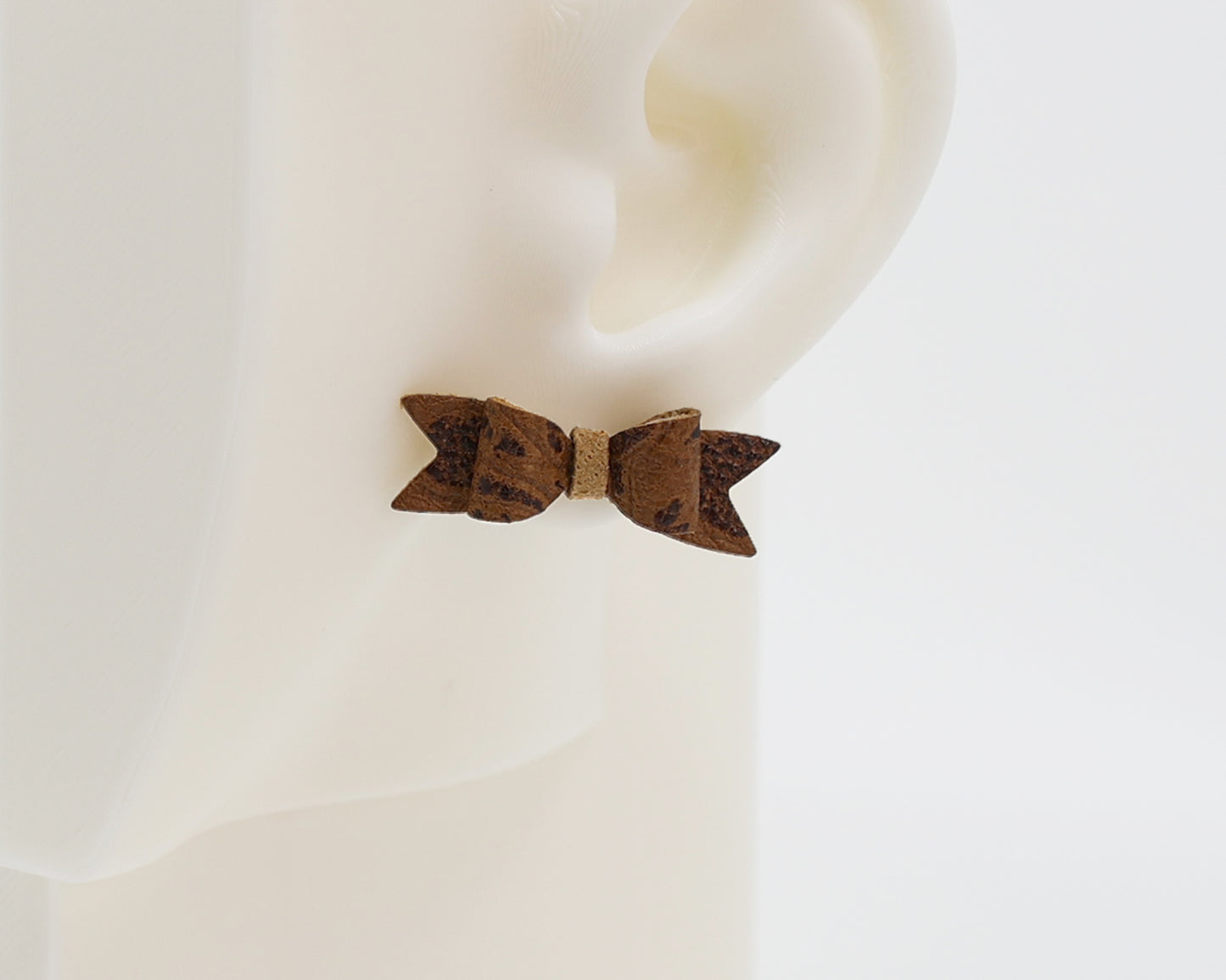 Italian Leather Bow #A026 Earrings