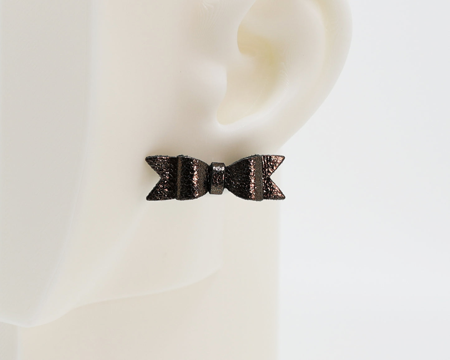 Italian Leather Bow #A037 Earrings