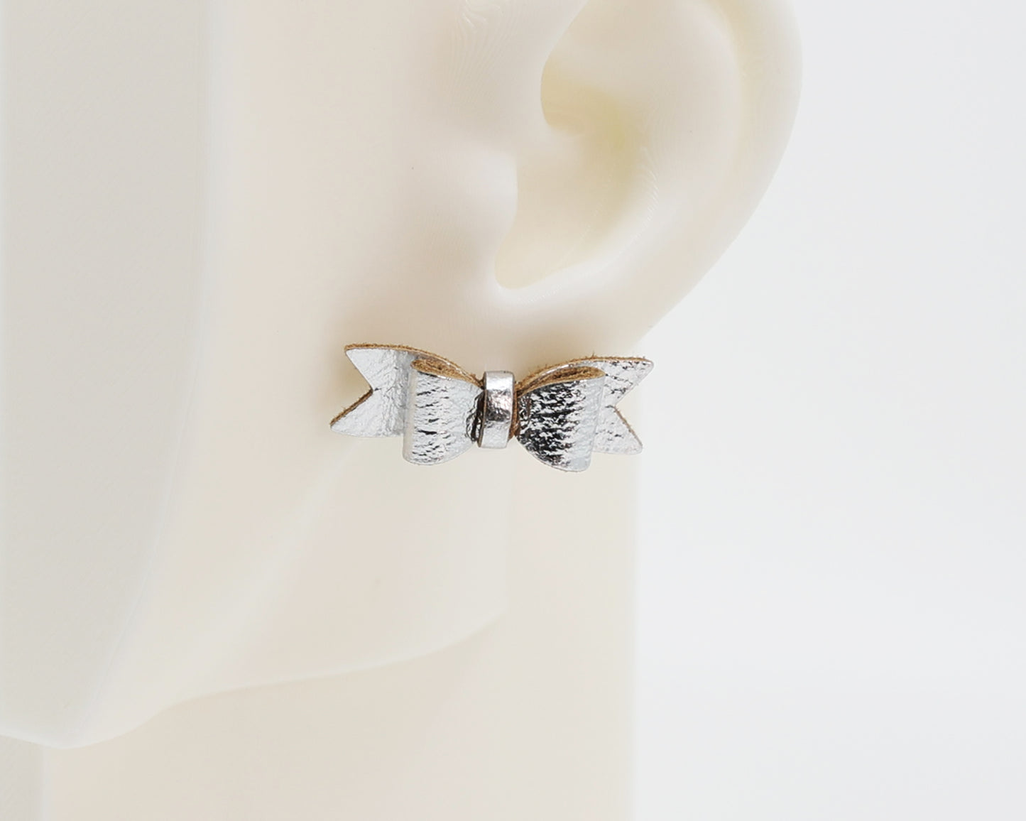 Italian Leather Bow #A040 Earrings