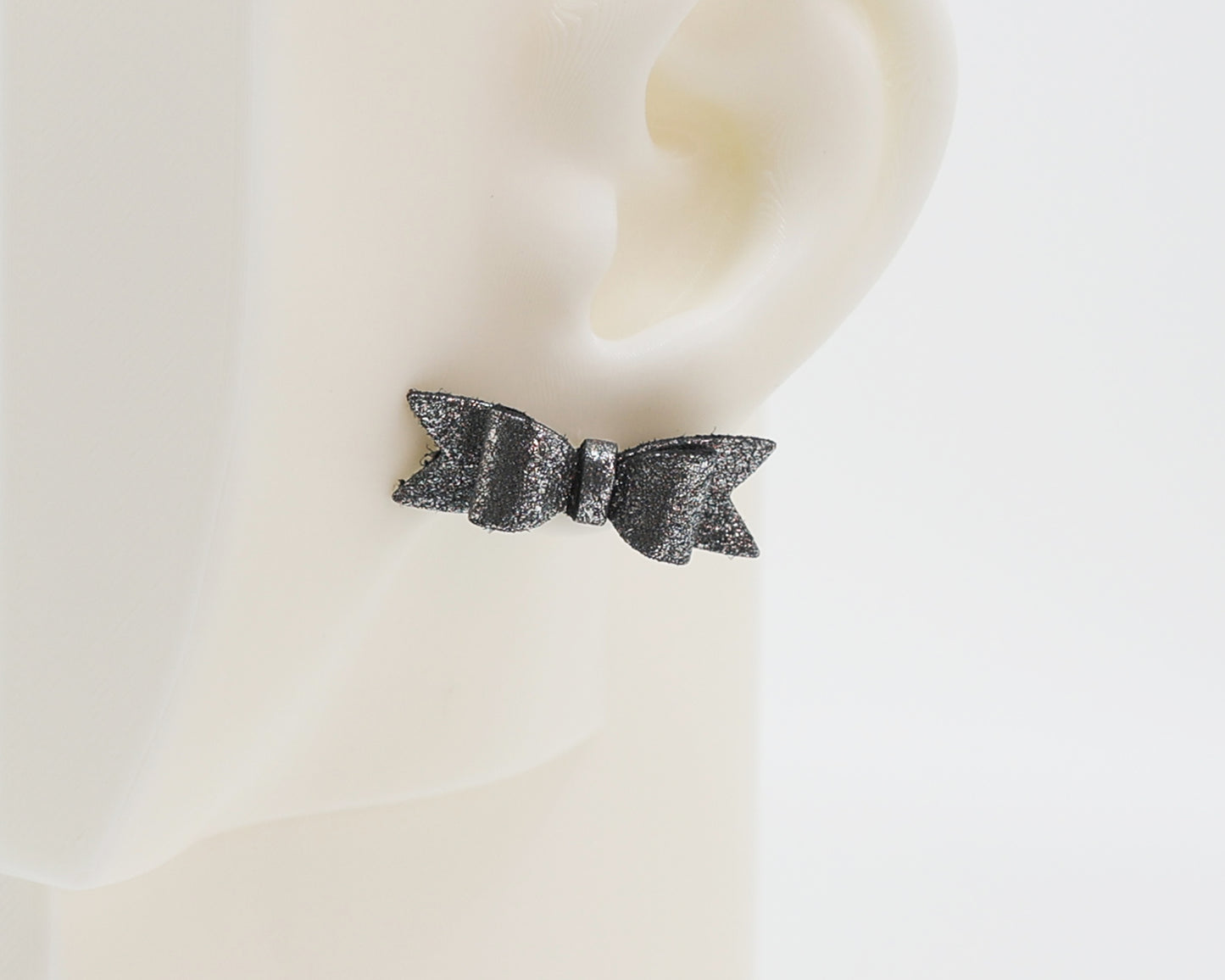 Italian Leather Bow #A044 Earrings