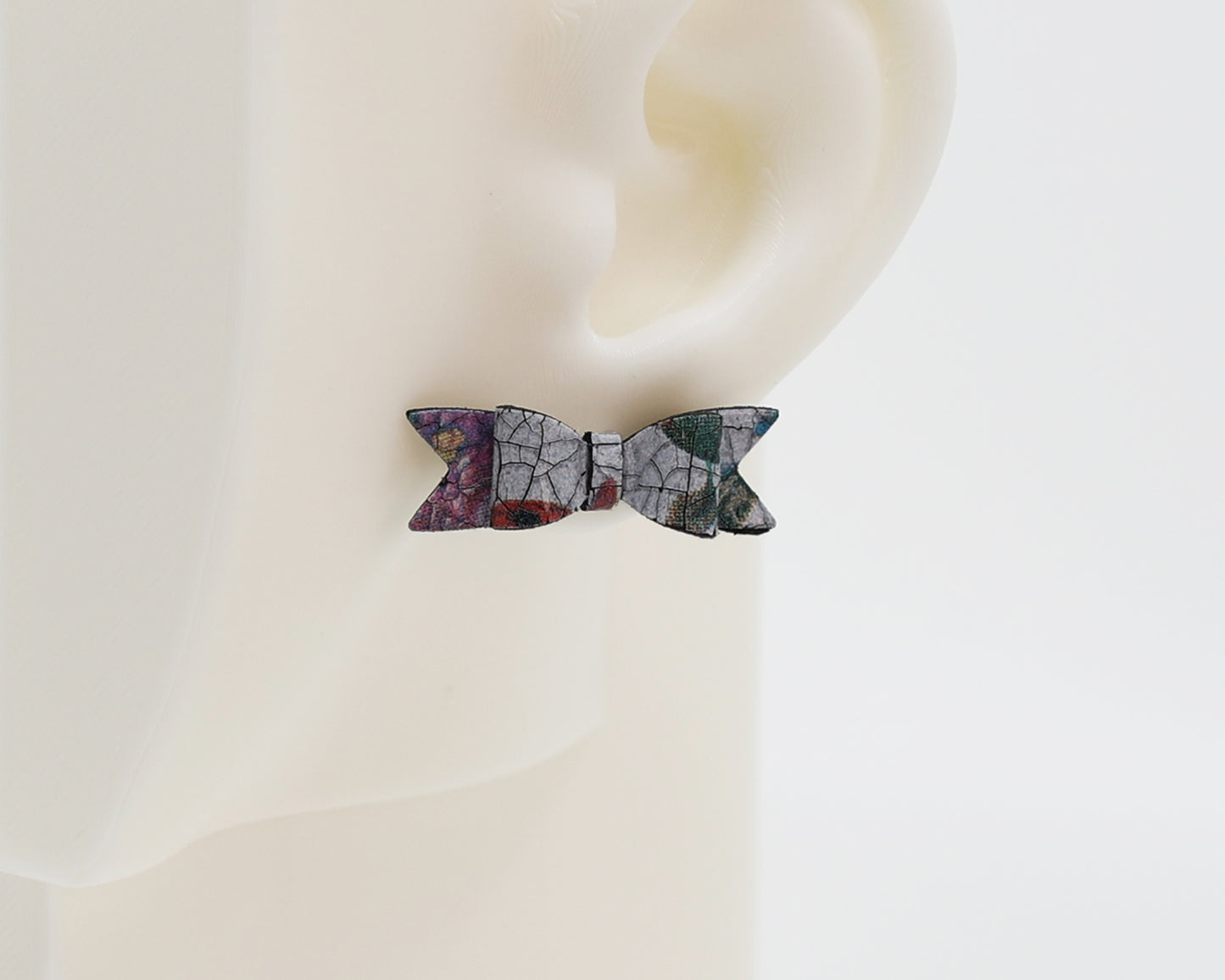 Italian Leather Bow #A060 Earrings