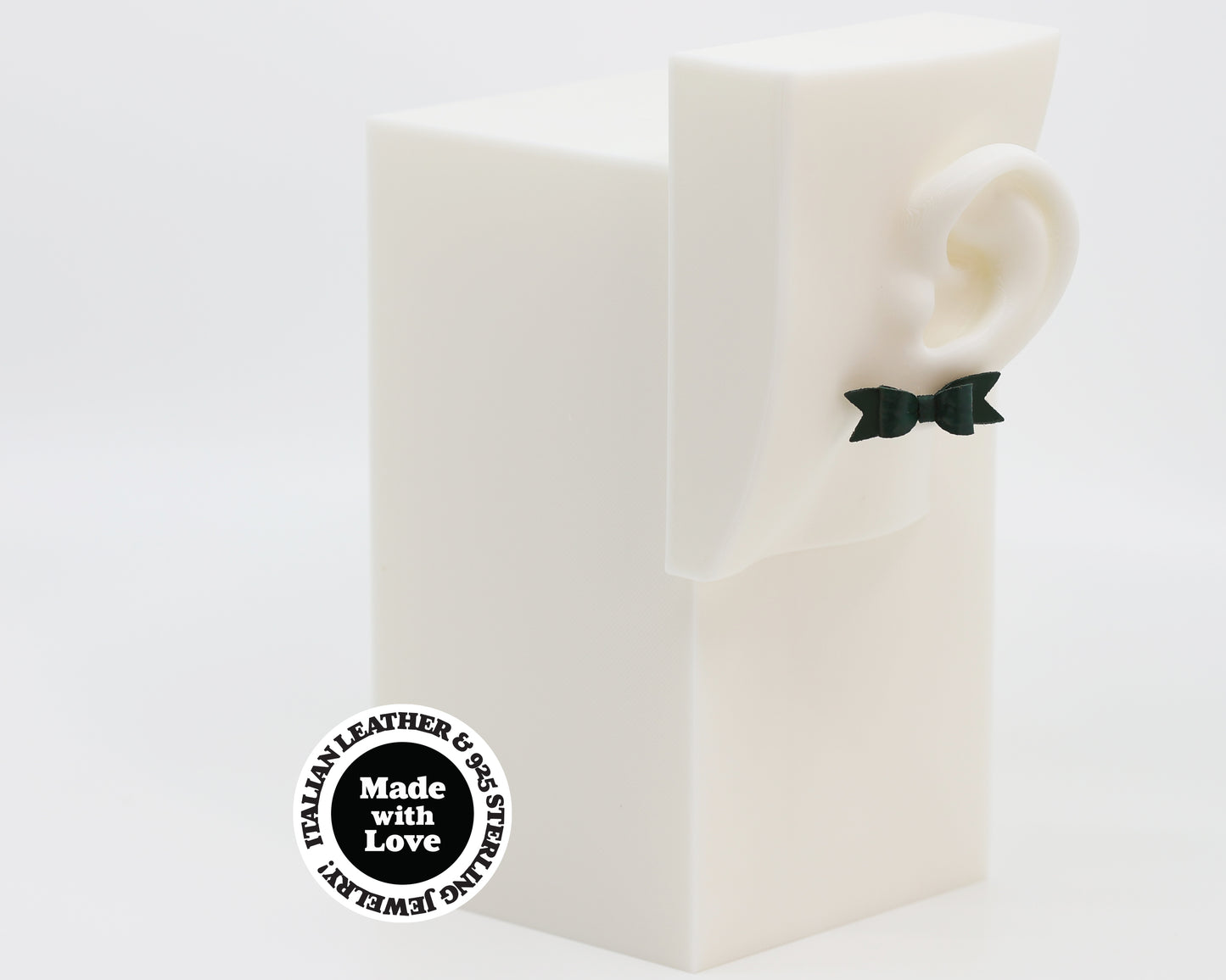 Italian Leather Bow #A020 Earrings