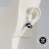 Mismatched Pugs Sterling Silver Dome Earrings #AD010