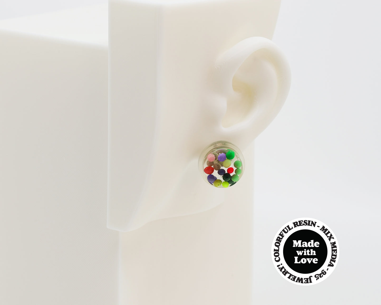 Asymmetrical Resin Earrings #A001