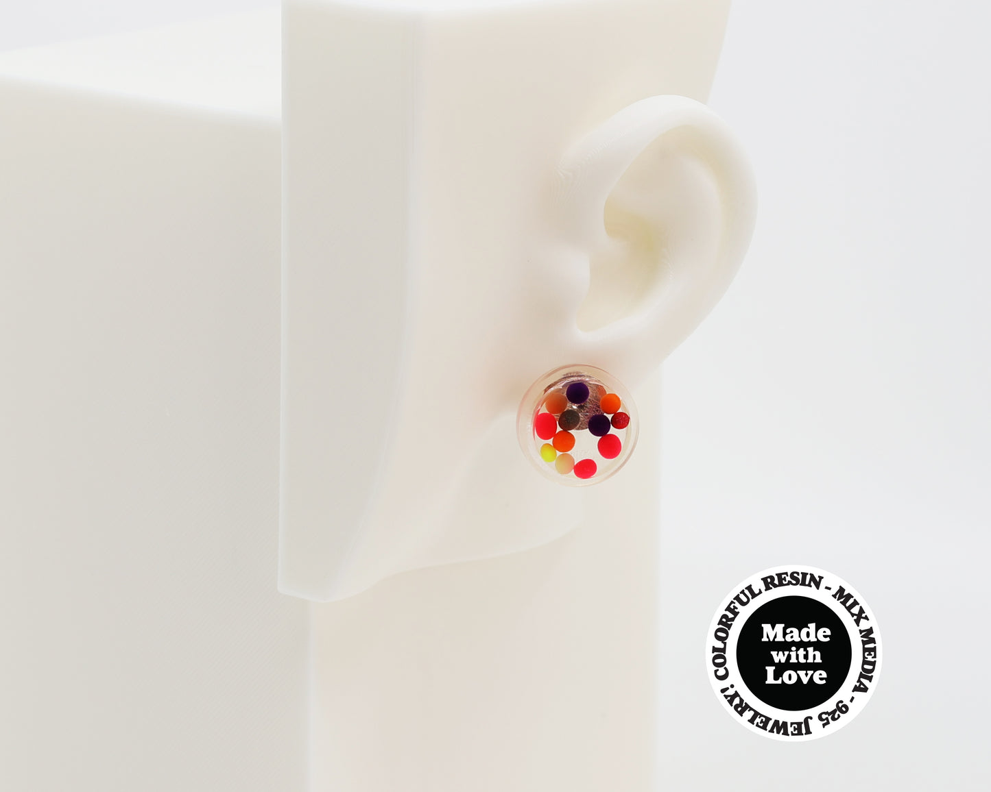 Asymmetrical Resin Earrings #A001