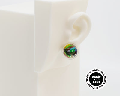 Asymmetrical Resin Earrings #A006