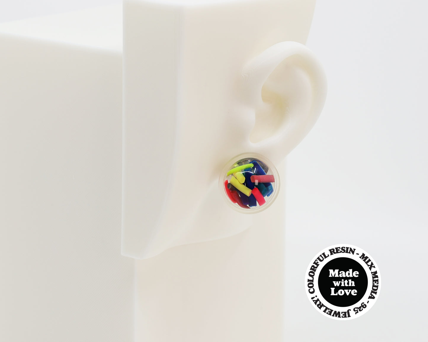 Asymmetrical Resin Earrings #A006