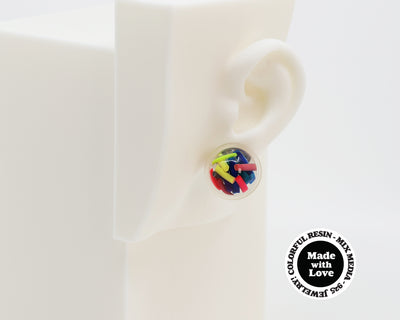 Asymmetrical Resin Earrings #A006
