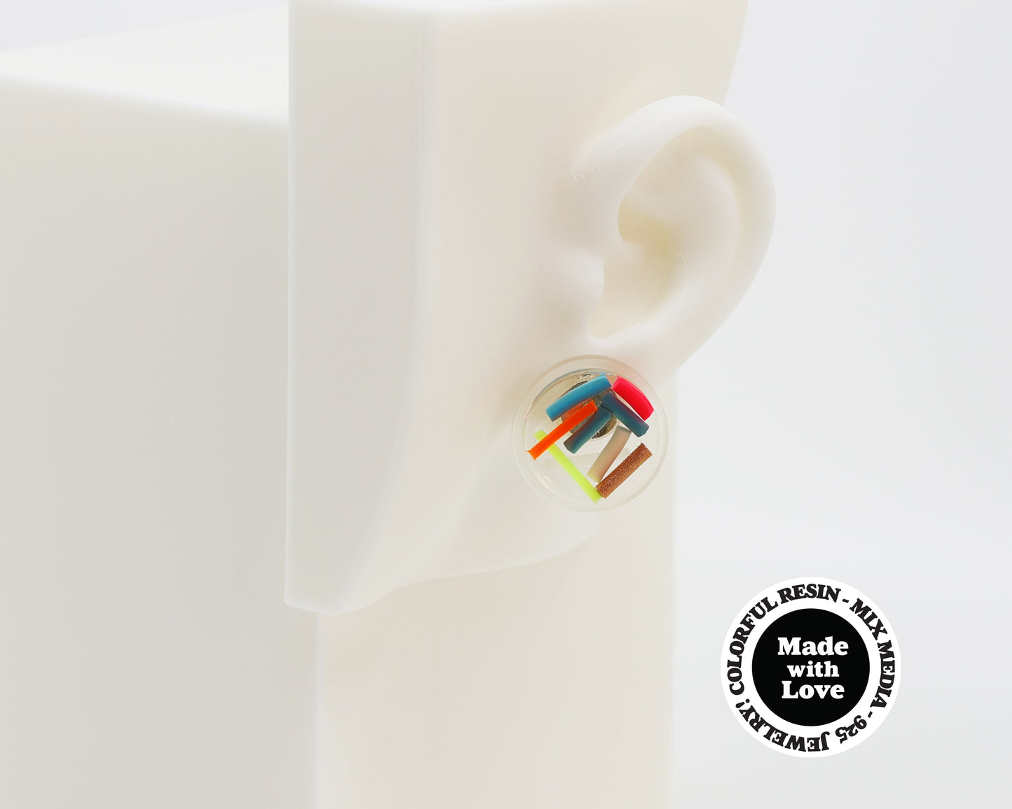Asymmetrical Resin Earrings #A009