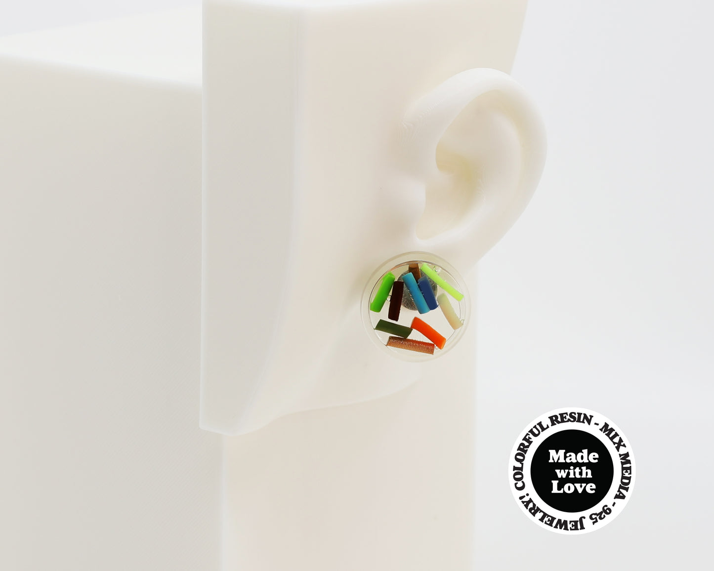 Asymmetrical Resin Earrings #A010