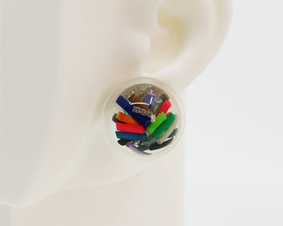 Asymmetrical Resin Earrings #A014