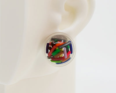 Asymmetrical Resin Earrings #A014