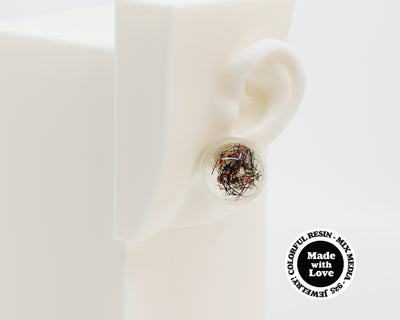 Asymmetrical Resin Earrings #A015