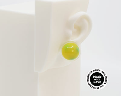 Asymmetrical Resin Earrings #A017