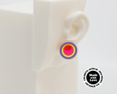 Asymmetrical Concentric Circle #A003 Earrings
