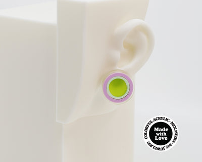 Asymmetrical Concentric Circle #A004 Earrings
