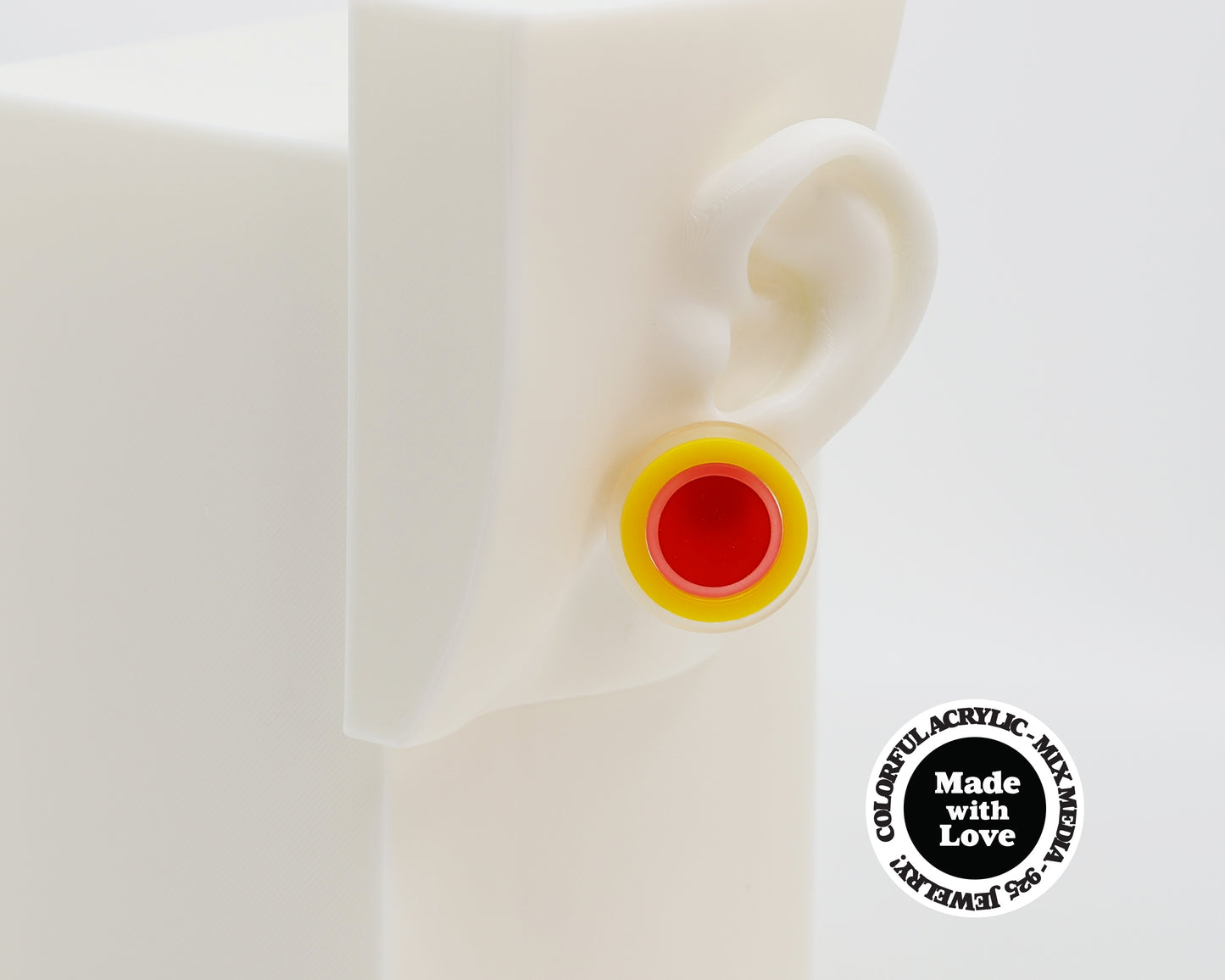 Asymmetrical Concentric Circle #A004 Earrings