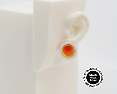 Asymmetrical Concentric Circle #A005 Earrings