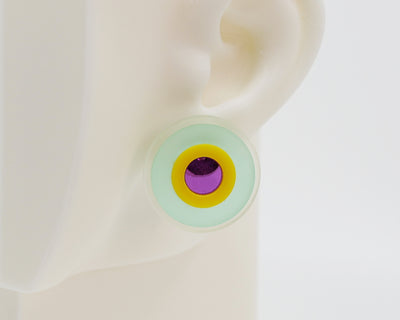 Asymmetrical Concentric Circle #A011 Earrings