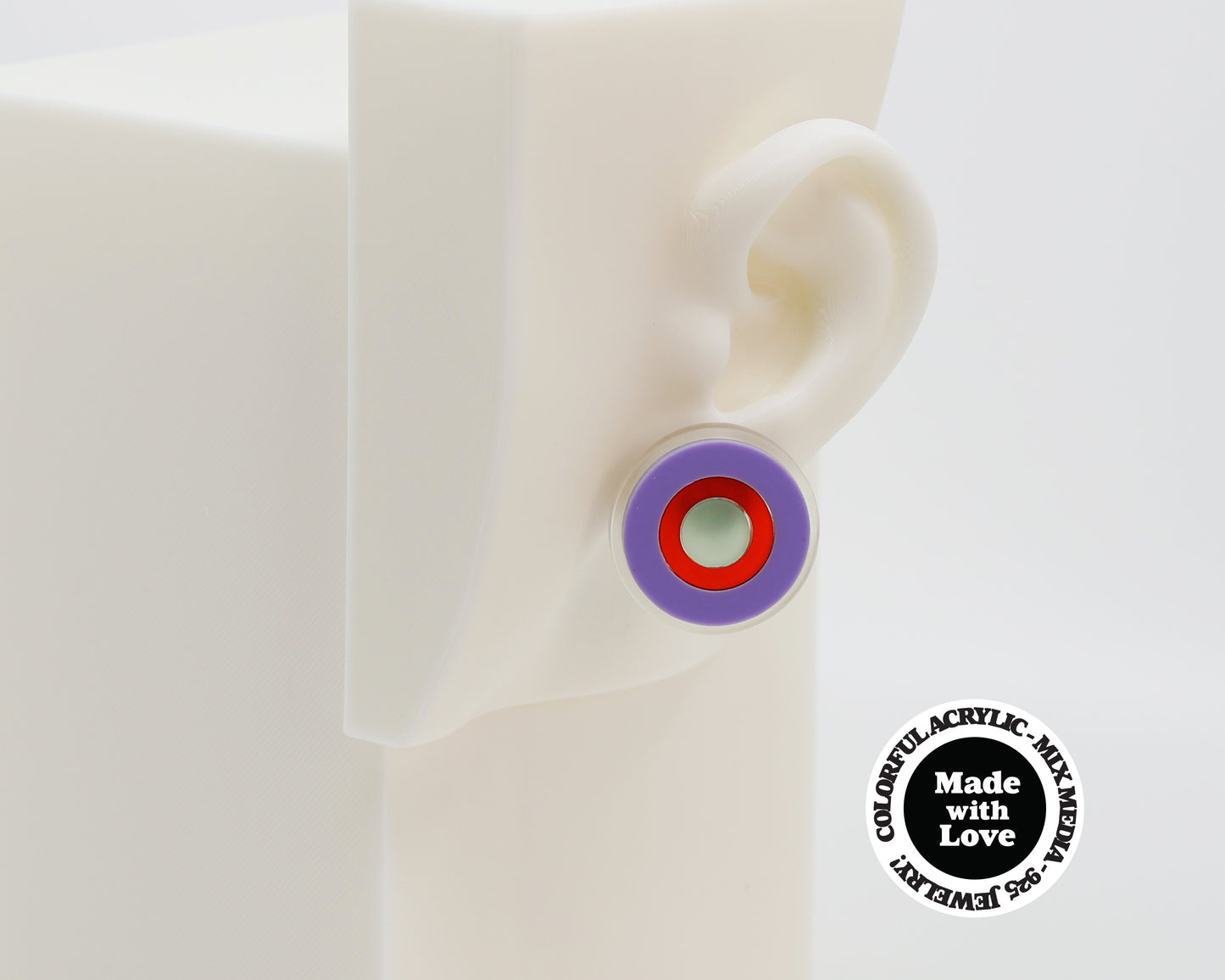 Asymmetrical Concentric Circle #A014 Earrings
