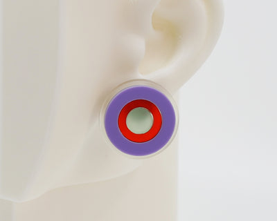 Asymmetrical Concentric Circle #A014 Earrings