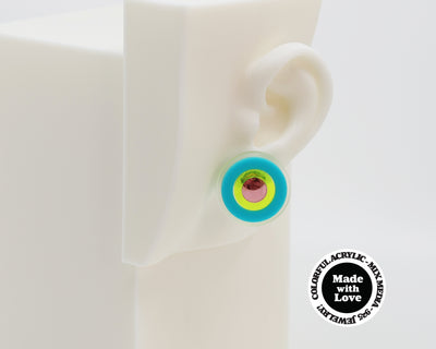 Asymmetrical Concentric Circle #A015 Earrings