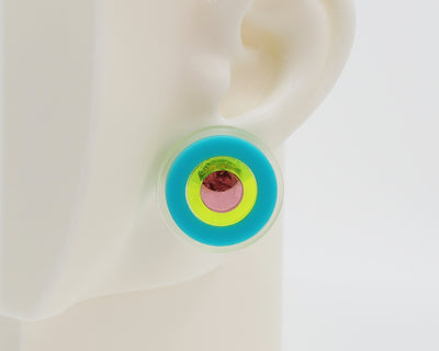 Asymmetrical Concentric Circle #A015 Earrings