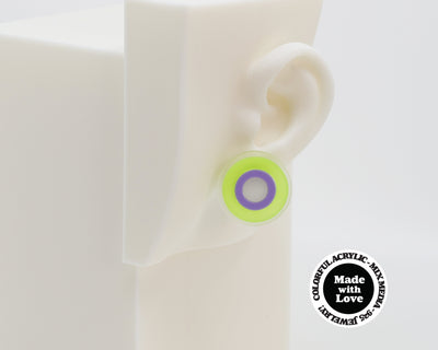Asymmetrical Concentric Circle #A015 Earrings