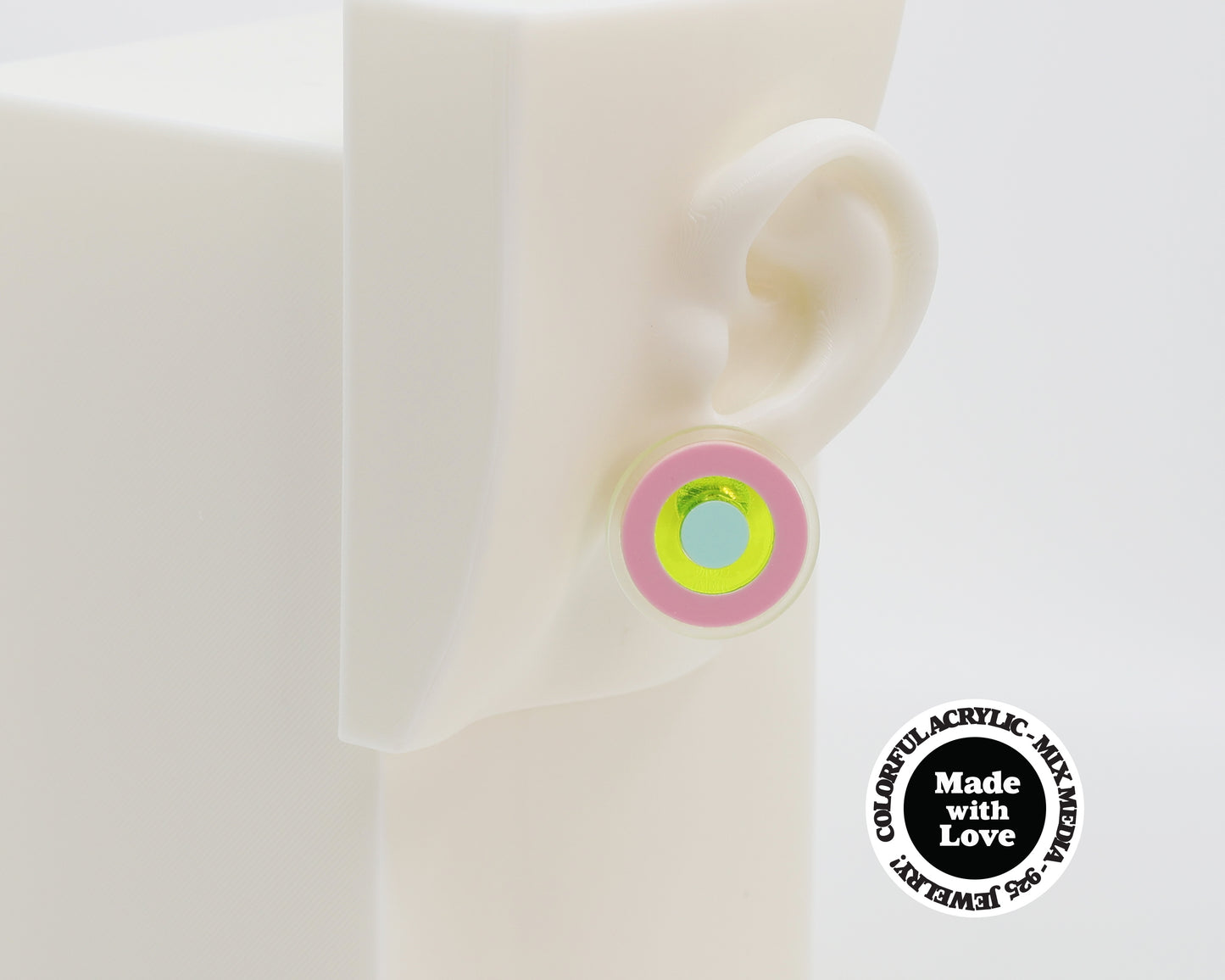 Asymmetrical Concentric Circle #A020 Earrings
