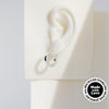 Sterling Silver 2 Hoops, 1 Charm Earrings #AL001