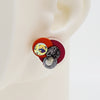 Asymmetrical Italian Leather Circle Earrings #A001
