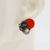 Asymmetrical Italian Leather Circle Earrings #A001