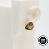 Asymmetrical Italian Leather Circle Earrings #A002