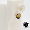 Asymmetrical Italian Leather Circle Earrings #A002
