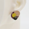 Asymmetrical Italian Leather Circle Earrings #A002