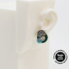 Asymmetrical Italian Leather Circle Earrings #A003