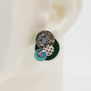 Asymmetrical Italian Leather Circle Earrings #A003