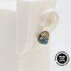 Asymmetrical Italian Leather Circle Earrings #A003