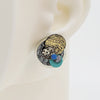 Asymmetrical Italian Leather Circle Earrings #A003