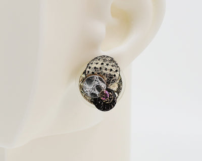 Asymmetrical Italian Leather Circle Earrings #A004