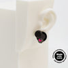Asymmetrical Italian Leather Circle Earrings #A005