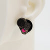 Asymmetrical Italian Leather Circle Earrings #A005