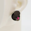 Asymmetrical Italian Leather Circle Earrings #A005