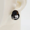 Asymmetrical Italian Leather Circle Earrings #A006