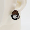 Asymmetrical Italian Leather Circle Earrings #A006