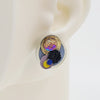 Asymmetrical Italian Leather Circle Earrings #A007